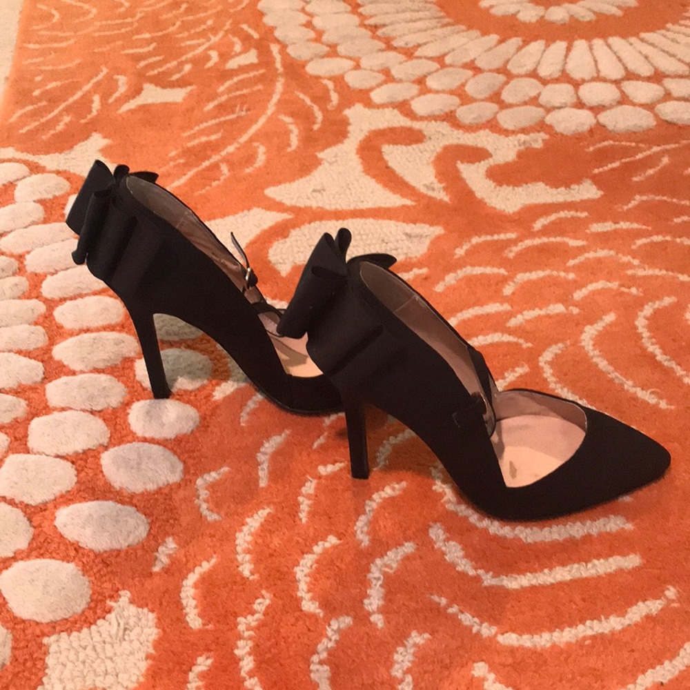 Black Heels with Bow Back